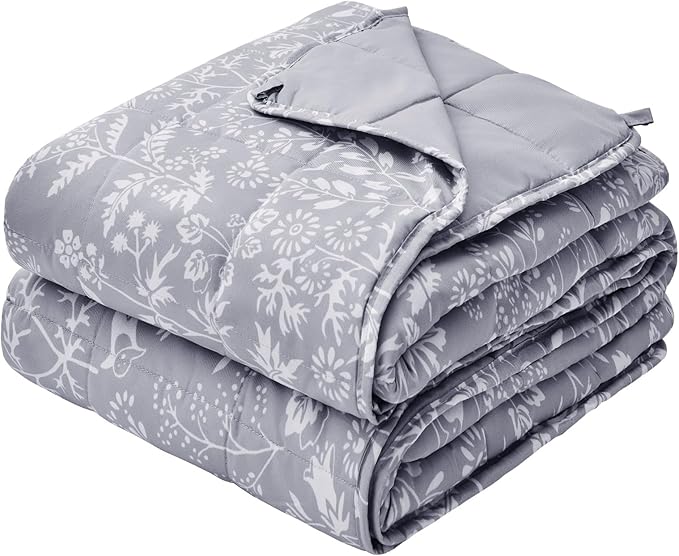 25 lbs Weighted Blanket Queen Size for Adults (60”x 80”, Pearl Grey) Cooling Heavy Blanket for Sleeping Perfect for 240-260 lbs, Winter Thick Breathable Blanket with Premium Glass Bead