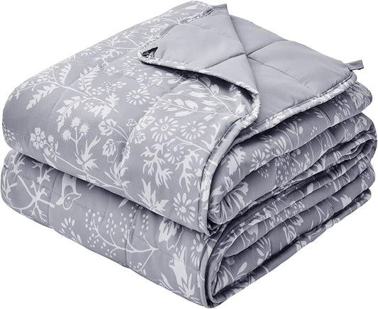 25 lbs Weighted Blanket Queen Size for Adults (60”x 80”, Pearl Grey) Cooling Heavy Blanket for Sleeping Perfect for 240-260 lbs, Winter Thick Breathable Blanket with Premium Glass Bead