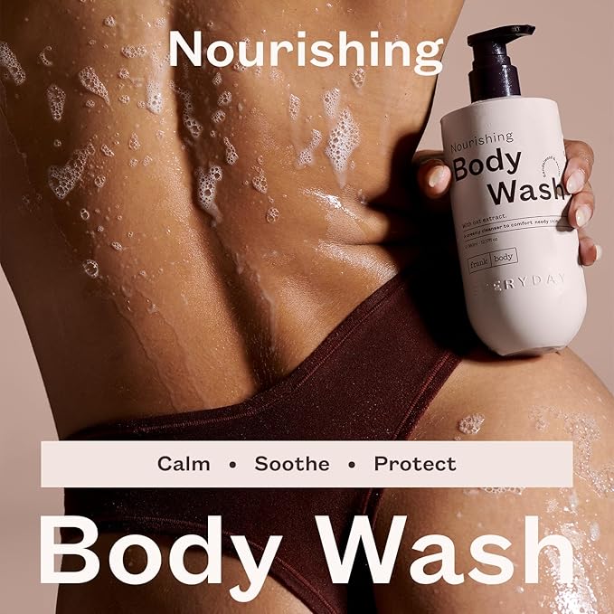 frank body Nourishing Body Wash | Hydrating & Gentle Cleanser | Oat Extract, Avocado Oil & Squalane | Sandalwood & Vanilla Scent | Vegan & Cruelty Free | 360ml
