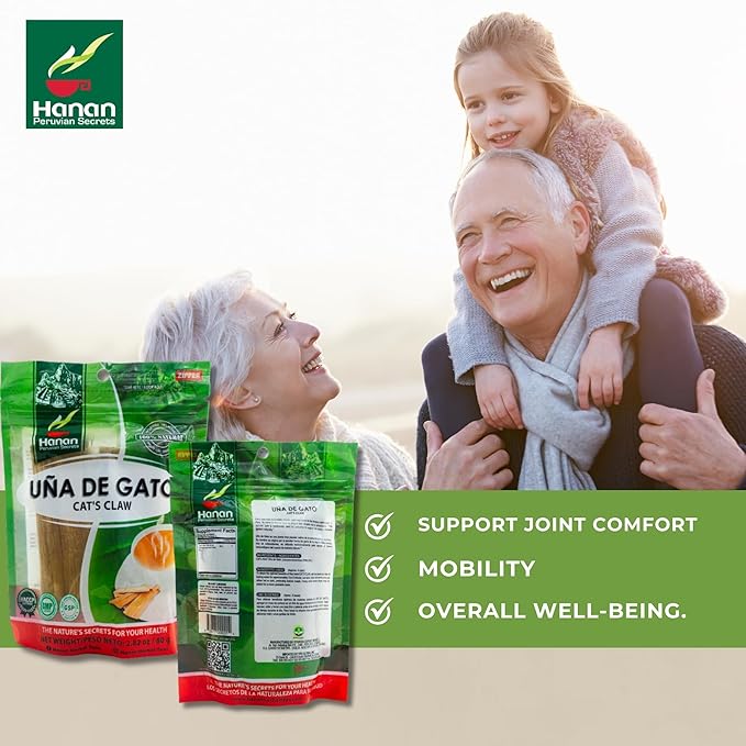 Hanan Te de Uña de Gato 80g - Cat’s Claw Loose Leaf Tea for Joint Support, Mobility & Well-Being, Natural Herbal Tea from Peru (2.82oz)