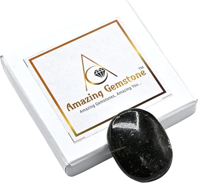 Amazing Gemstone Nuummite Crystals and Healing Stones - Large Palm Stone Crystals Piedra - Crystal for Good Luck, Balanced Positive Energy, Meditation - Unique Stocking Stuffers, Gifts for Women