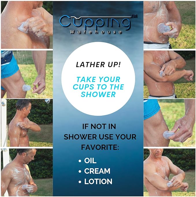 Cupping Warehouse Advanced Grip 6 PRO 6570 -Harder Cups for Advanced Dynamic Treatments- Professional Cupping Therapy Sets Silicone Massage Cups Back Hand Muscle and Joints