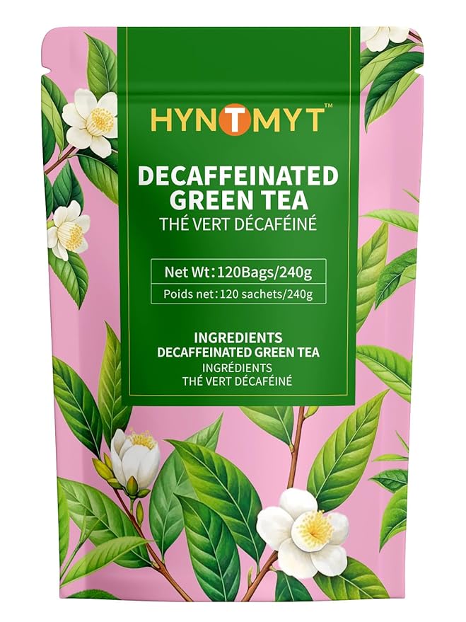 HYNTMYT Decaffeinated Green Tea Bags, Pure CO₂ Decaf Green Tea, Refreshing & Smooth Taste, Unsweetened, 120 Count