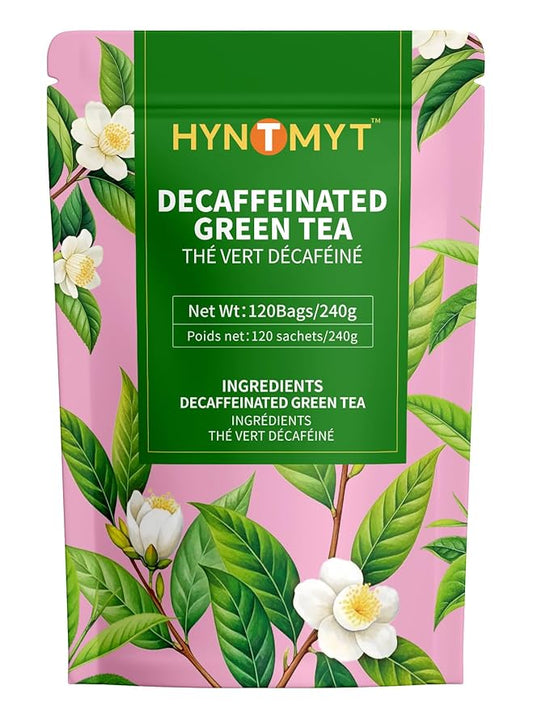 HYNTMYT Decaffeinated Green Tea Bags, Pure CO₂ Decaf Green Tea, Refreshing & Smooth Taste, Unsweetened, 120 Count