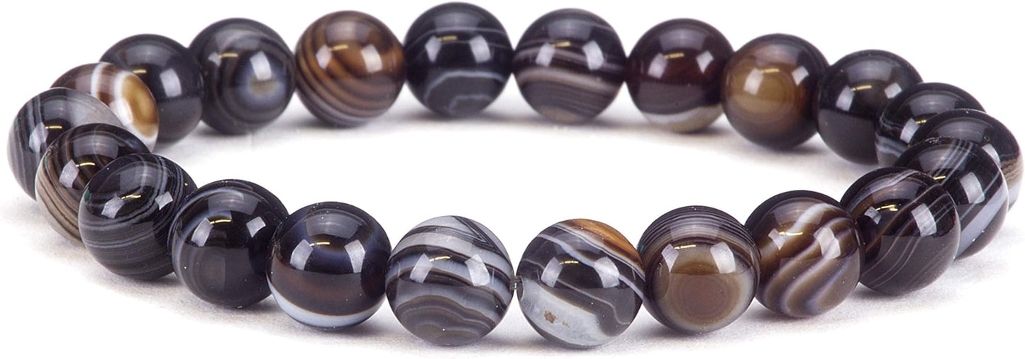 Cherry Tree Collection - Small, Medium, Large Sizes - Gemstone Beaded Bracelets For Women and Men - 8mm Round Beads