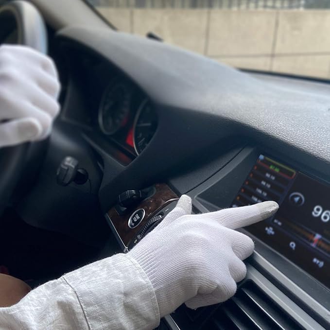 Evridwear Unisex Moisturizing Cotton Gloves with Touchscreen Fingertips for Eczema Beauty Cosmetic Dry Hands Sensitive Irritated Skin Therapy Overnight Bedtime, 6 Pairs, Lightweight-White, L/XL