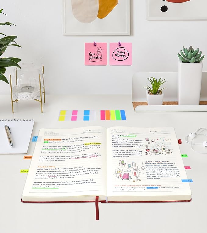 Lined Journal Notebook, 365 Pages B5 Large Journals for Writing College Ruled Notebook, Hardcover Leather Journal for Women Men, Daily Notebook for Work, Note Taking, 100Gsm Paper ( 7.6'' X 10'' Wine)