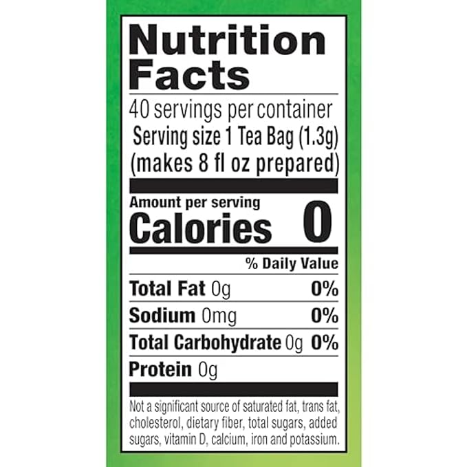 Lipton Signature Blend Green Tea Bags, Unsweetened Teabags for Hot Tea or Iced Tea with Caffeine and Flavonoids, 40 Total Tea Bags