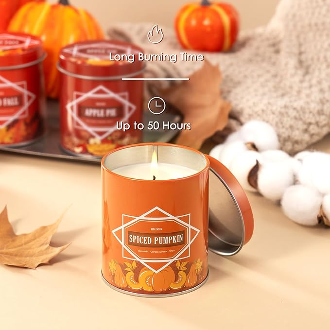 Fireside Night Fall Scented Candle – 9 oz Soy Wax in Travel-Friendly Reusable Tin, Non-Toxic & Clean Burning, 50-Hour Burn – Cozy Autumn Fragrance, Holiday Gift & Fall Decor for Women & Men