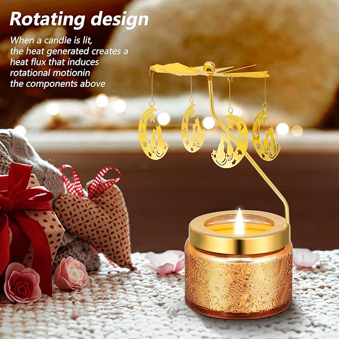 Cat Rotating Scented Candles Gift Set for Birthdays, Christmas, Thanksgiving, or As A Unique Present for Your Mom, Sister, Girlfriend, Colleagues, Friends, or A Dear Friend