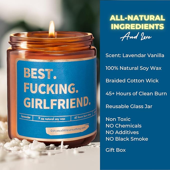 Gift for Girlfriend - Funny Birthday Candle for Girlfriend Romantic Present from Boyfriend - Unique Anniversary Candles Valentines Present Stocking Stuffer Christmas Gifts for GF Her Women