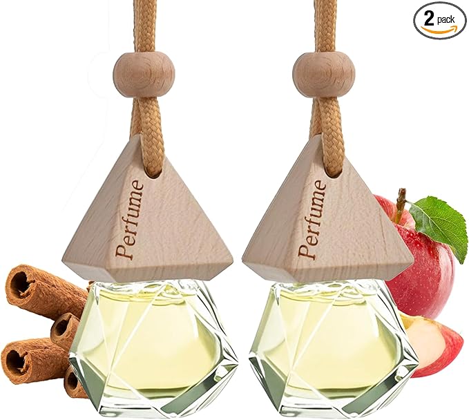 Car Air Freshener Hanging Diffuser – Long-Lasting Essential Oil Scent (Up to 60 Days) – Non-Toxic & Eco-Friendly – 2-Pack Auto Fresheners Made in USA