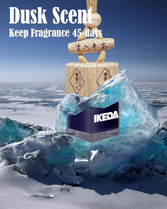 Car Air Freshener Hanging, Square 10ml Car Scent Vent Clip Bottle, 45-Days Long Lasting Fragrance, Essential Oil Diffuser Odor Eliminator for Women Men (Square-Dusk)