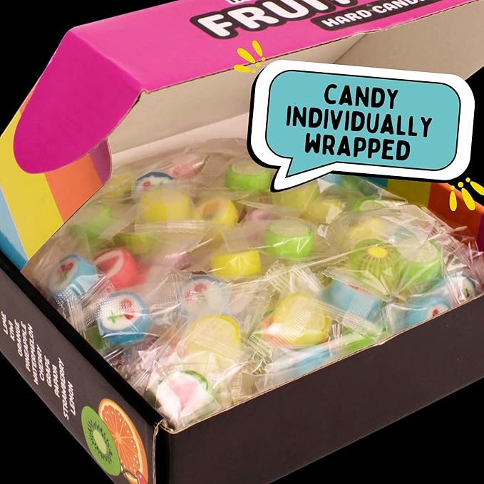 Fruit Slice Candy 1 Lb Individually Wrapped Old Fashioned Treats, 10 Assorted Flavors, Approximately 110 Pieces
