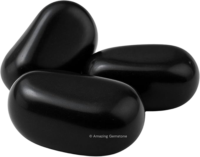 Amazing Gemstone Black Agate Crystals and Healing Stones Tumbled - 1 oz, Natural Healing Stones for Energy Balance, Stress Relief - Premium Polished Gems Rocks for Meditation and Wellness