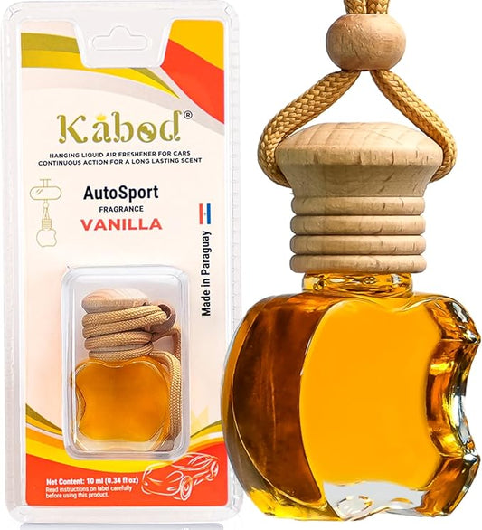 Kabod Premium Vanilla Car Air Freshener | Hanging Essential Oil Diffuser | Long-Lasting Natural Scent | Odor Eliminator | 10 ml