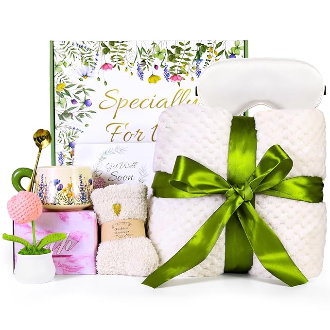 Get Well Gifts for Women Feel Better Baskets Self Care for Women After Surgery Recovery Care Gifts for Friend Teen Girl Mom,Sick Chemo Care Package Encouragement Pamper Comfort Wellness Box For Her