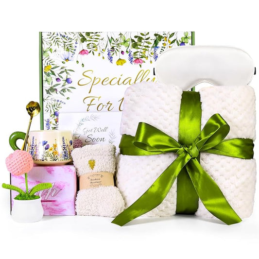 Get Well Gifts for Women Feel Better Baskets Self Care for Women After Surgery Recovery Care Gifts for Friend Teen Girl Mom,Sick Chemo Care Package Encouragement Pamper Comfort Wellness Box For Her