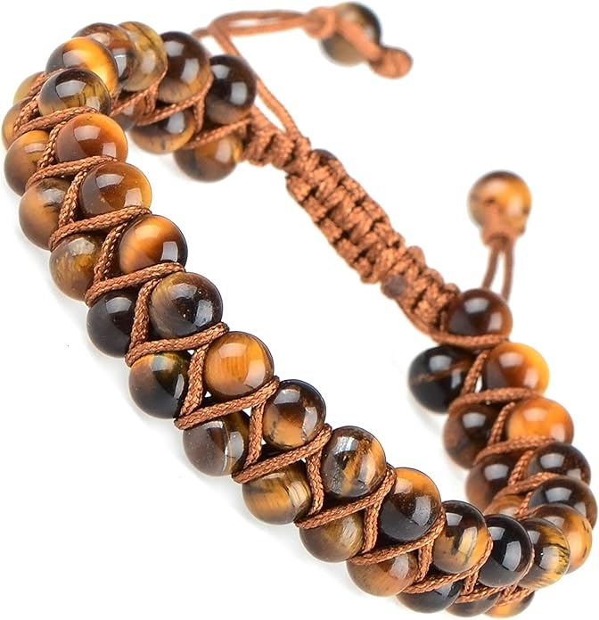 MASSIVE BEADS Double Layer Natural Chakra Healing Power Crystals Macrame Bracelet Yoga Stone Beads Gemstone Meditation Relax Anxiety Bangle for Unisex Women Men