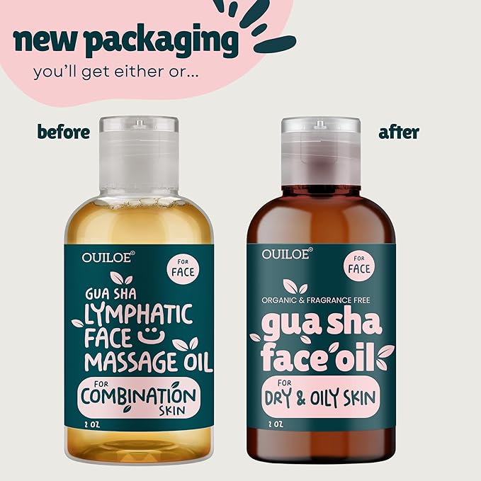 Guasha Oil for Oily Skin - Face Oil for Gua Sha Lymphatic Massage - Safe for Acne Prone Skin - Natural, Non Comedogenic, Fragrance Free and Lightweight - Use with Gua Sha Facial Tools, 2oz