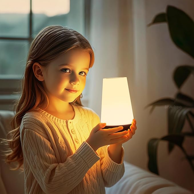 Auxmir Night Light, Dimmable Touch Lamp for Bedroom, 13 RGB Colors & 5 Brightness, Portable Rechargeable Bedside Table Lamp for Baby Nursery, Night Lights for Bedroom Living Room Bathroom Hallways