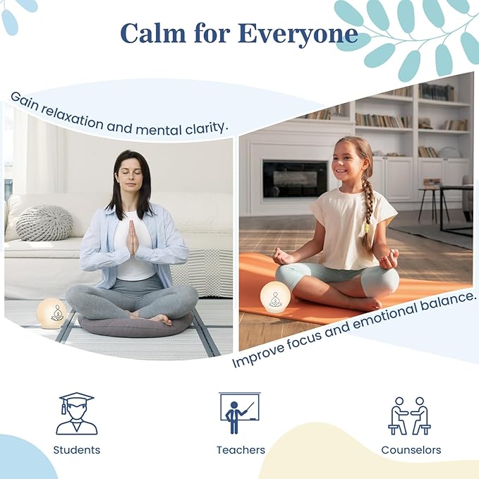 Syrinx Guided Meditation Light – Meditation Aid with Rhythmic Glow for Focus,Anxiety Relief Items for Calm Down Corner，Stress-Relieving Relaxation & Mindfulness, Quiet Rooms,Home or Office Use