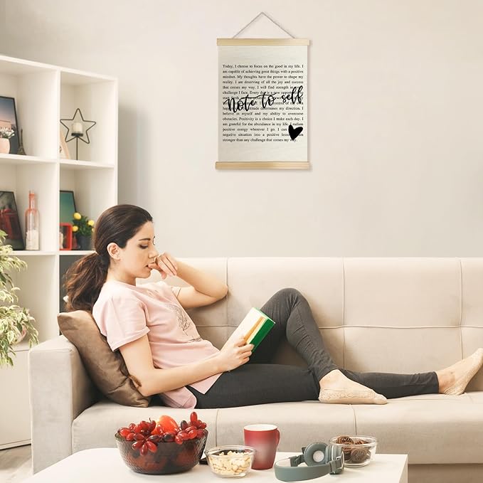 Exqcom Mental Health Wall Decor, Note to Self Inspirational Wall Art Poster, Motivational Positive Quotes Posters for Therapy Psychological Counselor Office, 12x16 Inches