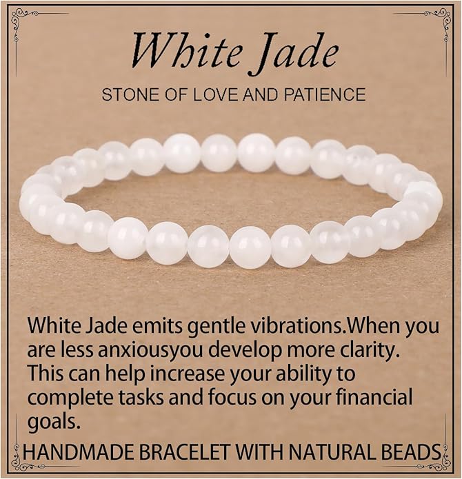 LPBeads Handmade Natural Gemstone Stretch Elastic Bracelet Healing Crystal Round Stone Beads Jewelry Gifts for Women Men