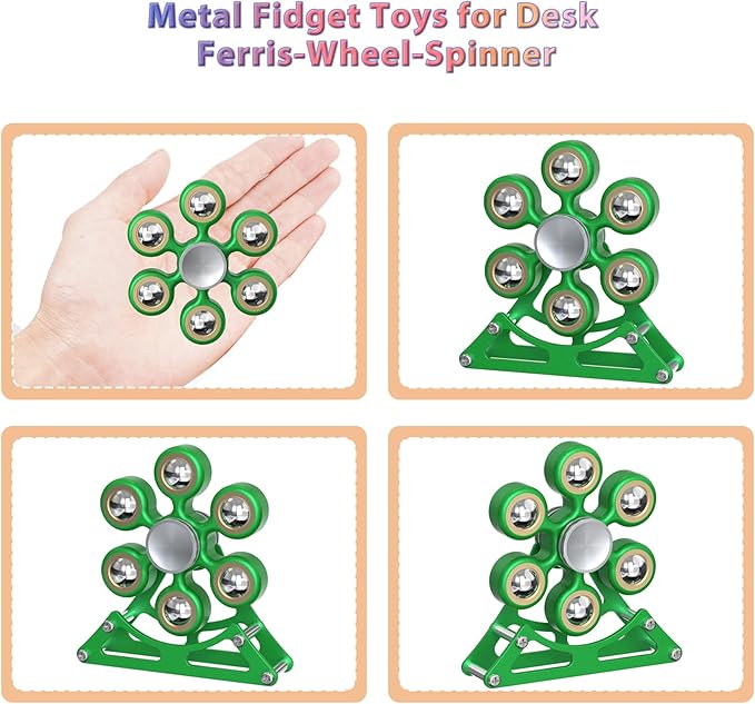 Desk Toys for Fidget Ferris-Wheel-Spinner: 4mins Kinetic-Spinning Cool-Gadgets, Cool-Stuff Thing Toy for Office School Home Man Women Christmas, Stress-Relief Game Gifts for Adult Teen Children Kid