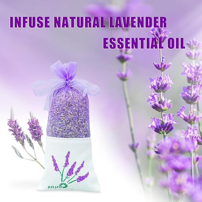 8 Packs Lavender Sachet Bags for Drawers and Closets, Long-Lasting Lavender Scented Sachets Home Fragrance Hanging Closet Air Freshener Oder Eliminator, Smell Goods for House