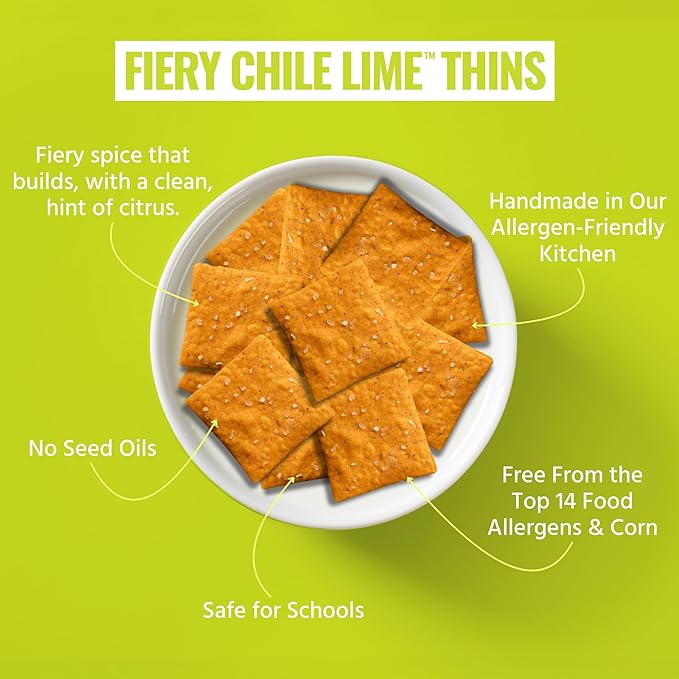 Every Body Eat Snack Thins, Allergen Friendly, Vegan, Gluten Free and Dairy Free (2 Count, Fiery Chile Lime)