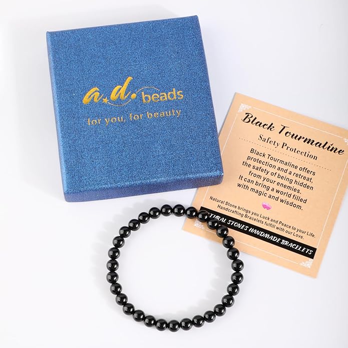 AD Beads 4mm6mm8mm10mm Handmade Bracelet - Natural Gemstone for Peace and Tranquility - Meditation, Yoga, Healing and Energy Gift for Unisex