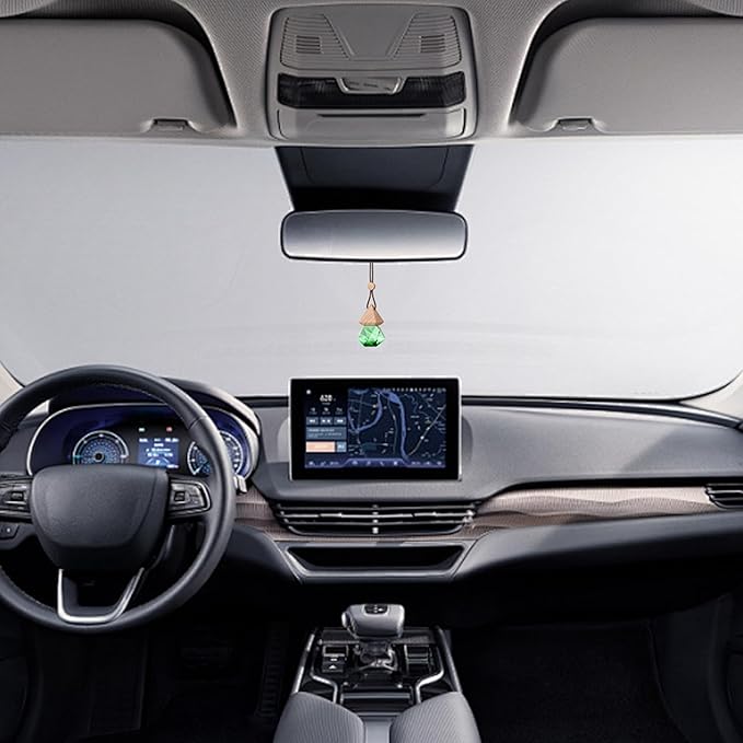 Car Air Freshener Hanging, 2 Pcs Gardenia Scent Drift Car Air Freshener, Wooden Fragrance Expanding Bottle Cap, 10ml Per Bottle, Used for Car Decoration and Fresh Air (Gardenia)