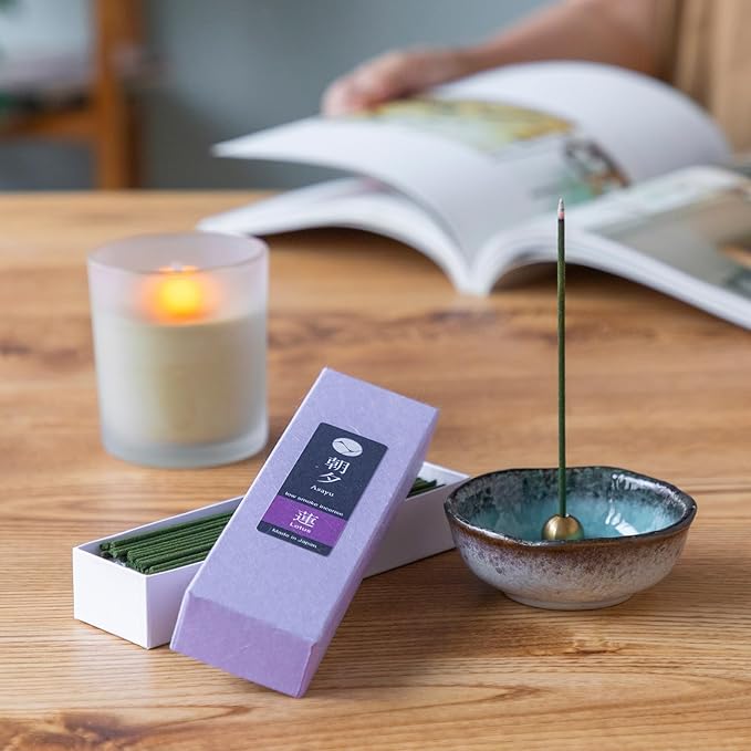 Asayu Japanese Low Smoke Incense Sticks Lotus Scent 20g (0.71 oz), Made in Japan Quality Incense for Morning Meditation, Yoga, Relaxation