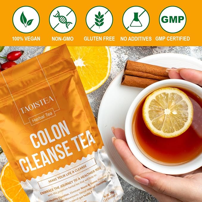 TAOISTEA Colon & Lung Detox Tea Set - 2 Herbal Blends, 14 Day Supply Each | Dual-Action Cleanse for Gut Health, Respiratory Support & Daily Detox