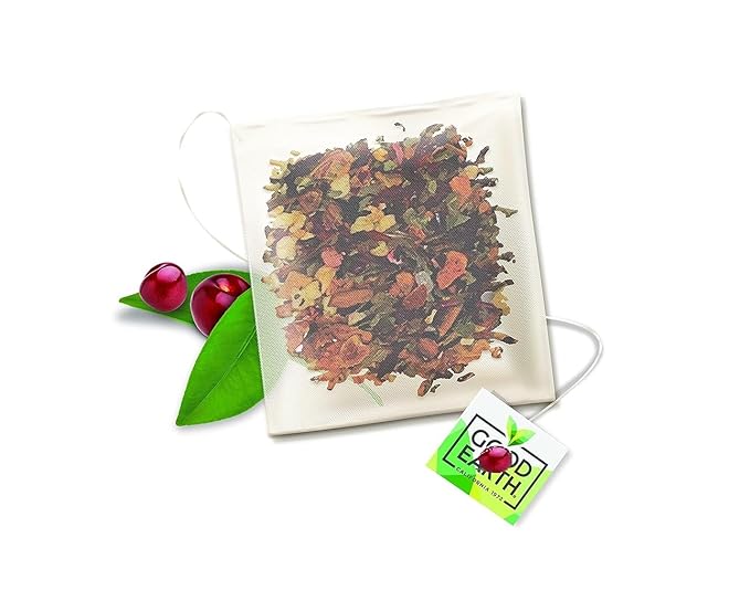 G00DEARTH Herbal Tea Spiced Cherry Flavored, Pack of 60 Teabags, Sensorial Blend, Natural, 15 Bags Per Box (Pack of 4) a Total of 60 Biodegradble Teabags