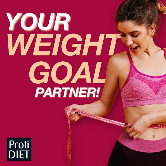 ProtiDIET Dark Chocolate and Raspberry High Protein Bars - Gluten-free, Low Fat and Fiber Enriched Snacks, Protein Bars with Collagen to Aid Overall Health - 7 Square Bars Per Box