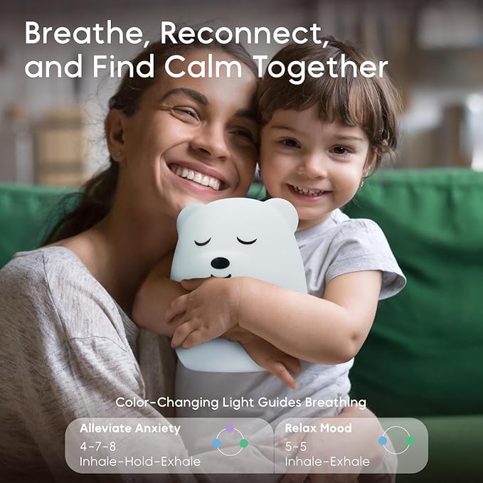 Breathing Pal Plus 'Ted' - Mindfulness Breathing Light, Guided Visual Meditation Breathing Light, Anxiety Relief Items for Calm Down Corner/Meditation/Sleep Aid for Adult&Kid