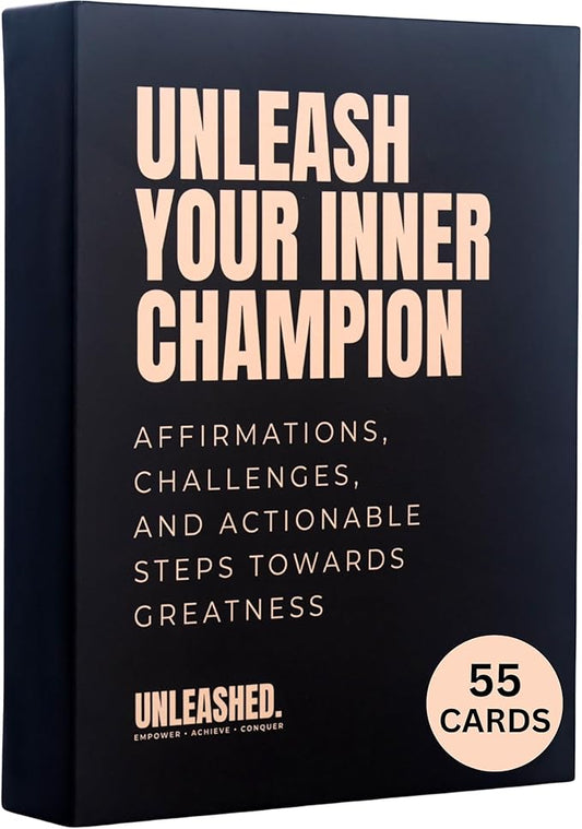 Daily Affirmation Cards to Unleash Your Best Self - 55 Cards with Empowering Quotes, Challenges & Practical Tips | Personal Growth Gift Idea for Driven Men & Women for Birthday, New Job, Christmas