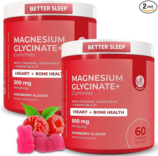 Dr. Moritz Magnesium Glycinate Gummies for Adults & Kids - with L-Theanine & Lemon Balm - Magnesium Gummies for Women & Men for Relaxation Support - No Sugar Added, Non-GMO (120 Count)