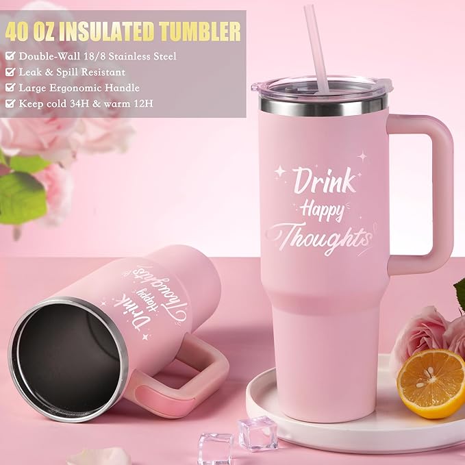 Birthday Gifts for Women - Relaxing Spa Gift Set -Self Care Get Well Soon Gift Baskets - Happy Birthday Gift Set W/Flannel Blanket & 40 OZ Tumbler for Mom Wife Her Best Friend Sister Girlfriend