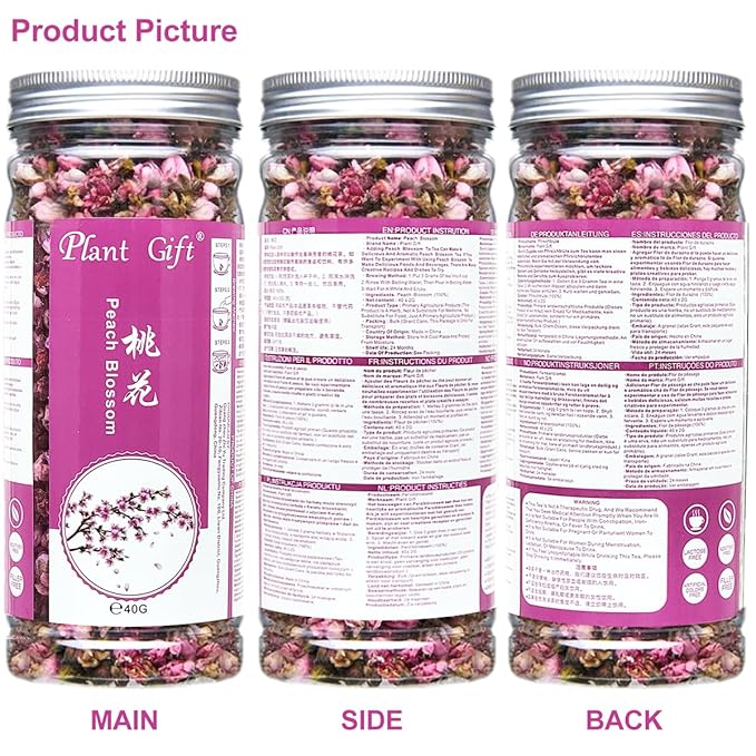 Plant Gift Dried Peach blossom Flower Tea, Dried Peaches Flower, Peach Flowers Herbal Tea Health 40G