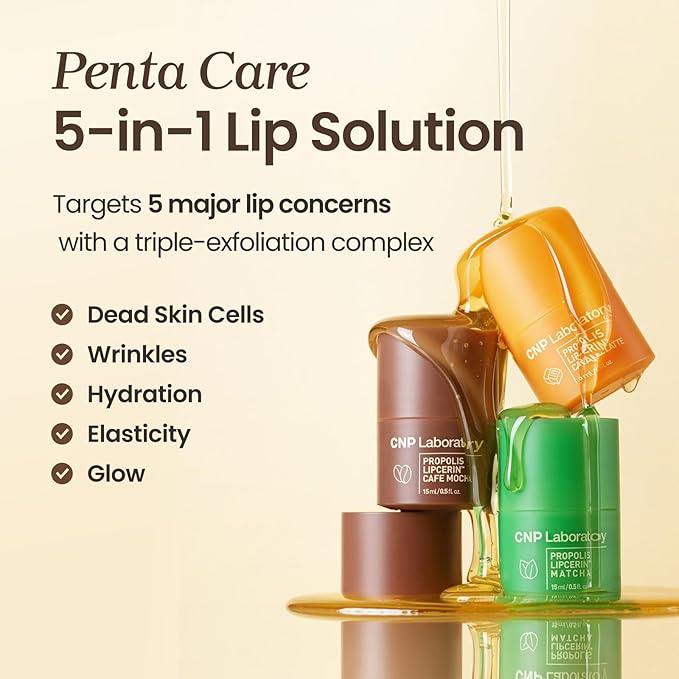 CNP Café Lip Butter - Propolis Lipcerin™ 05 Caffé Mocha, Hydrating Overnight Manuka Lip Balm & Mask, 12hr Long-Lasting Moisture, Korean Skin Care, 0.5 fl.oz.