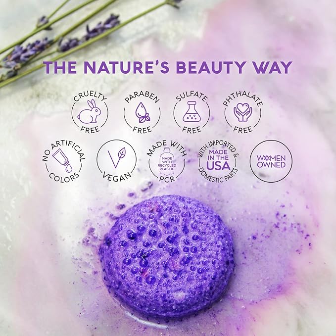 Nature's Beauty Aromatherapy Lavender Chamomile Sleep Shower Steamers Gift Set Single-Pack, Luxury, Fizzy, Spa Shower Steamer to Help Calm + Soothe The Senses, 16.8 oz | 16 ct ea (1 Pack)