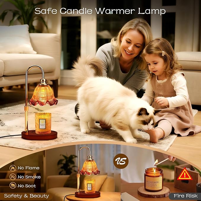 Candle Warmer Lamp with Timer Dimmable: Birthday Gifts for Women & Home Decor for House Warming Gifts New Home– Wax Warmer Gifts for Mom - 3 Timer Modes, 4 Brightness Levels, Adjustable Height
