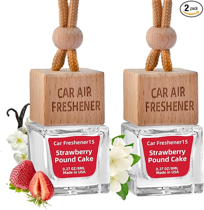 Car Air Freshener Hanging Diffuser – Long-Lasting Essential Oil Scent (Up to 60 Days) – Non-Toxic & Eco-Friendly – 2-Pack Auto Fresheners Made in USA