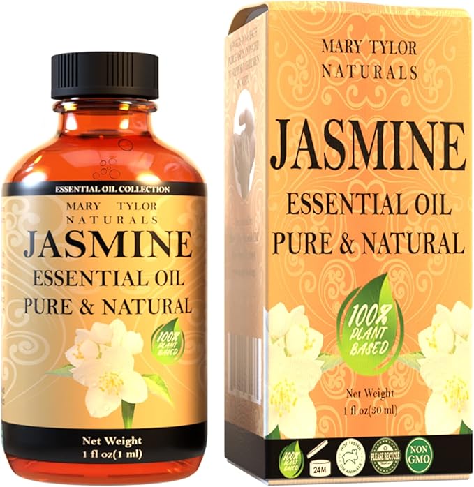 Jasmine Essential Oil (1 oz), Premium Therapeutic Grade, 100% Pure and Natural, Perfect for Aromatherapy, and Much More by Mary Tylor Naturals