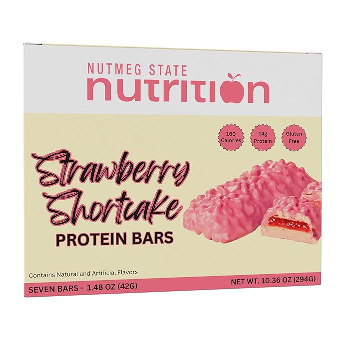 HealthyWise - High Protein Diet Bars, Gluten Free, Low Cholesterol, Low Sodium, Low Sugar, Ideal Protein Compatible, 7 Servings Per Box (Strawberry Shortcake)