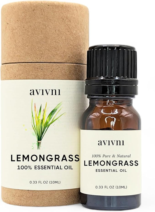 Avivni Lemongrass Essential Oil - 100% Pure & Natural, Organic, Undiluted for Aromatherapy, Skin, Hair, Diffuser (0.33oz - 10ml)…
