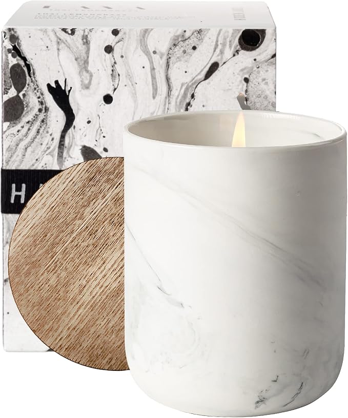 Hidden Label Scented Soy Candles, Large Candle 12oz Thai Lemongrass Ceramic Jar Lava Collection, Gorgeous Gifts for Birthday Thanksgiving Christmas